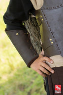 RFB bracciali in pelle, vambrace, marrone, paio