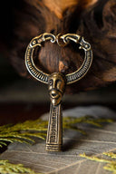 Viking amulet gehoornde Odin, brons