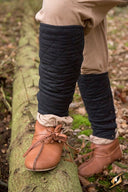 Black gambeson greaves, pair