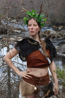 Leder top Jetta, donkerbruin