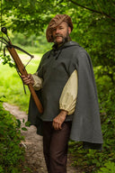 Gardecorp, reismantel Raven, wolmix, grijs