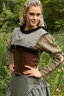 Corset en cuir Margot, brun