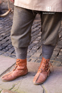 Viking trousers Ivar, herringbone pattern, wool blend, olive-grey