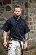 Middeleeuws hemd met korte mouwen, zwart