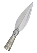 Krótka zdobiona końcówka włóczni wikingów, średnio ostry