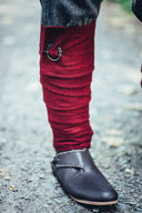Leg wrappings Hredulf, red, wool mix