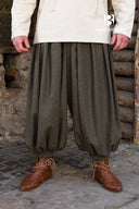Rusvik Viking pantalones Borys, patrón de visagra, oliva/gris, mezcla de lana