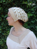 Haarnetje (caul) Margaretha, fluweel, wit