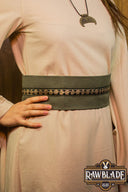 Jeanne stoffen riem - Groen/groene rozen