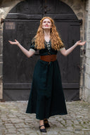 Renaissance zomerjurk Denise, groen-naturel