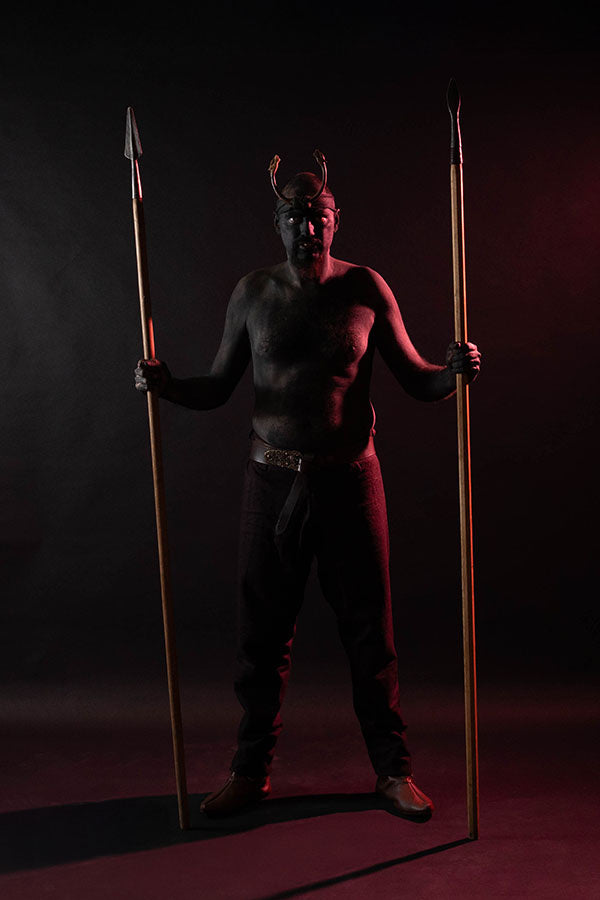 Odinistische speerdanser van Sutton Hoo helm