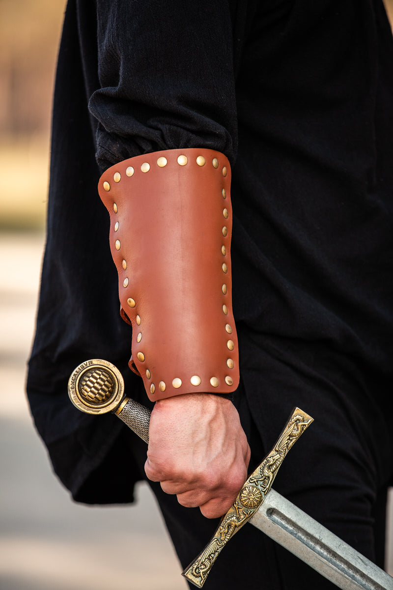 Bracciali in pelle Marius, vambrace, marrone 