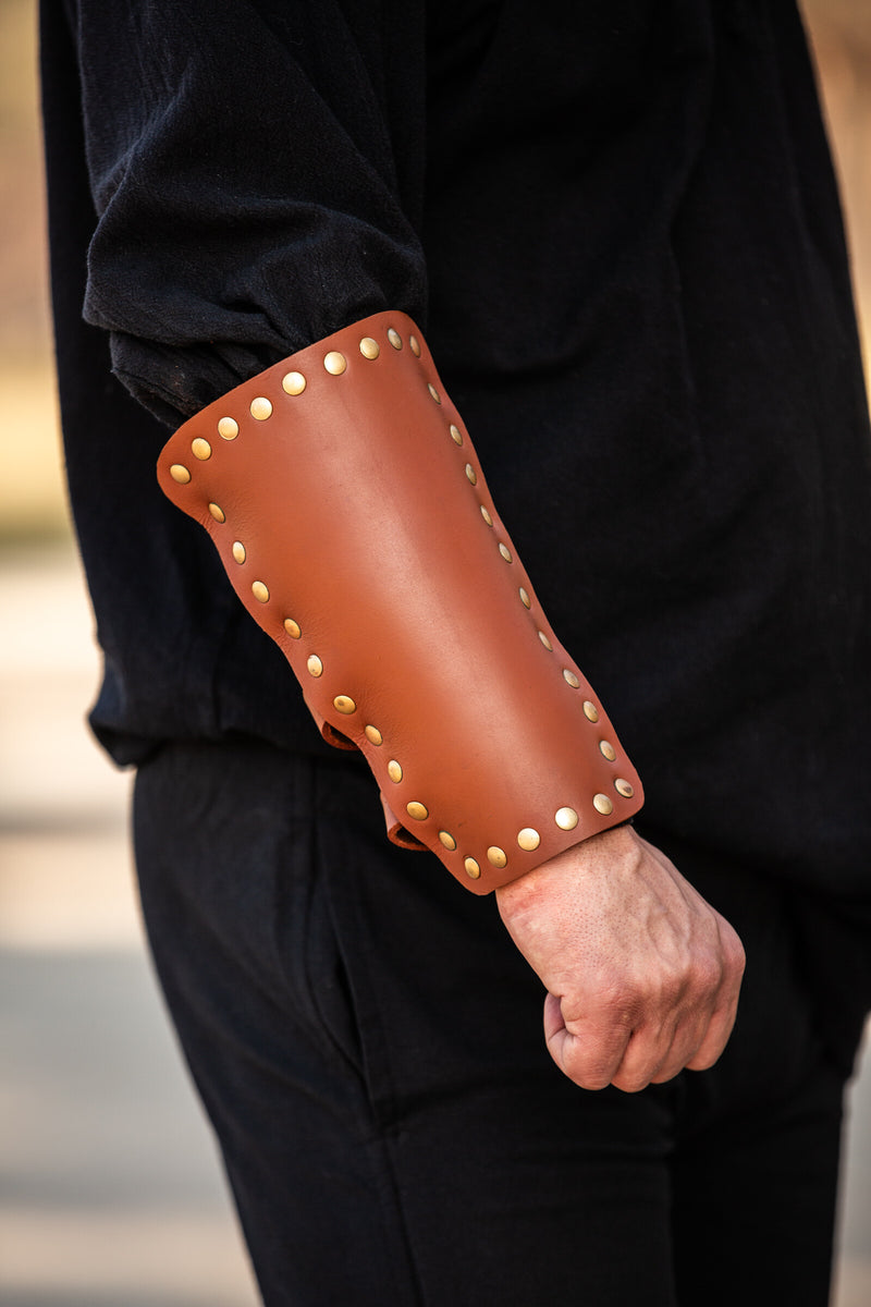 Bracciali in pelle Marius, vambrace, marrone 