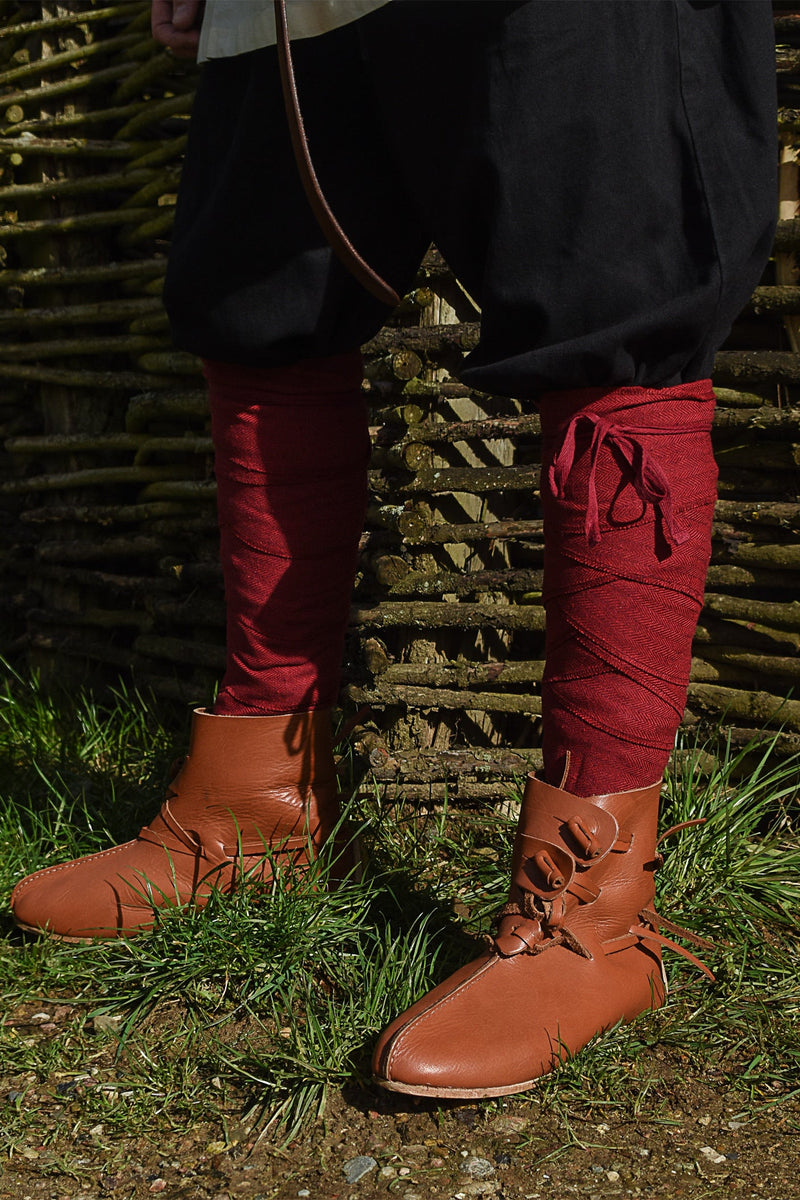 Beinwickel mit Fischgrätmuster, rot 