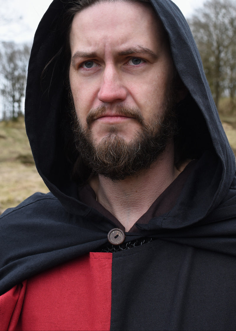 Middelalderlig overkjortel Rodrick, sort–Rød 