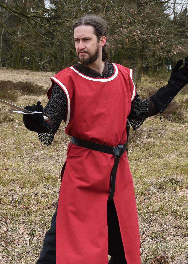 Medievale surcotto Rodrick, rosso-naturale 