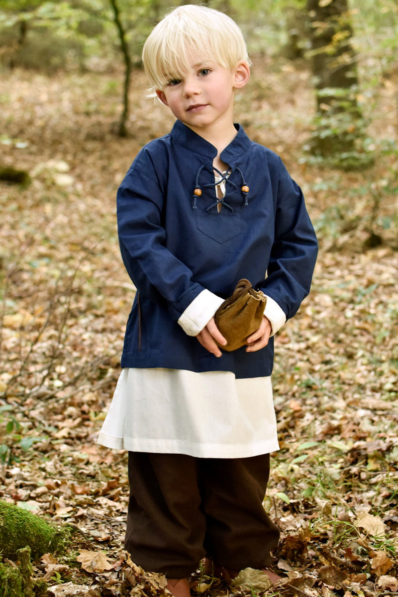 Chemise de pirate pour enfant, bleu 