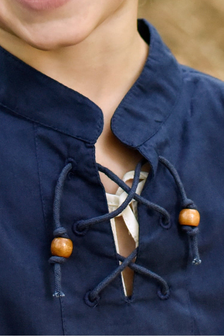 Chemise de pirate pour enfant, bleu 