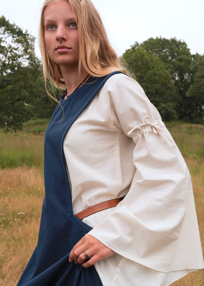 Middelalderlig surcotte isabeau, blå