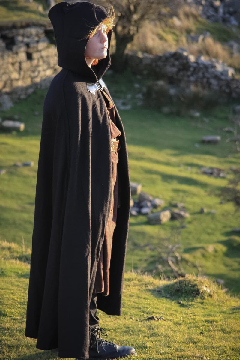 Kindermantel Rowan, zwart, wolmix