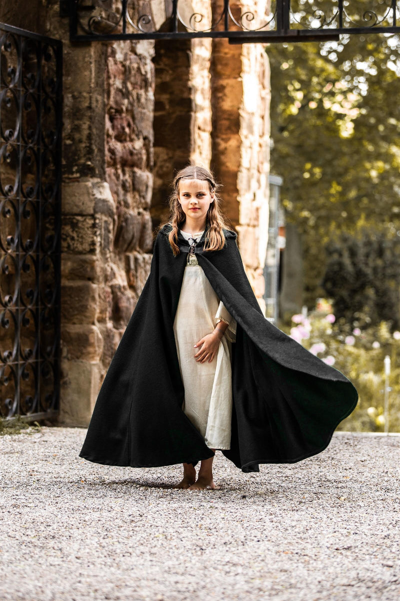 Kindermantel Rowan, zwart, wolmix