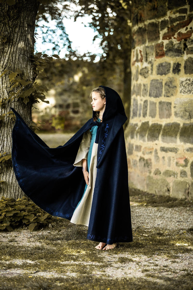 Barnkappa Morgan, ullblandning, blå 