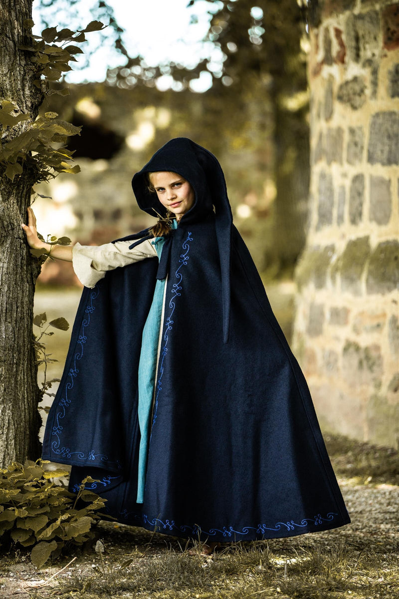 Barnkappa Morgan, ullblandning, blå 