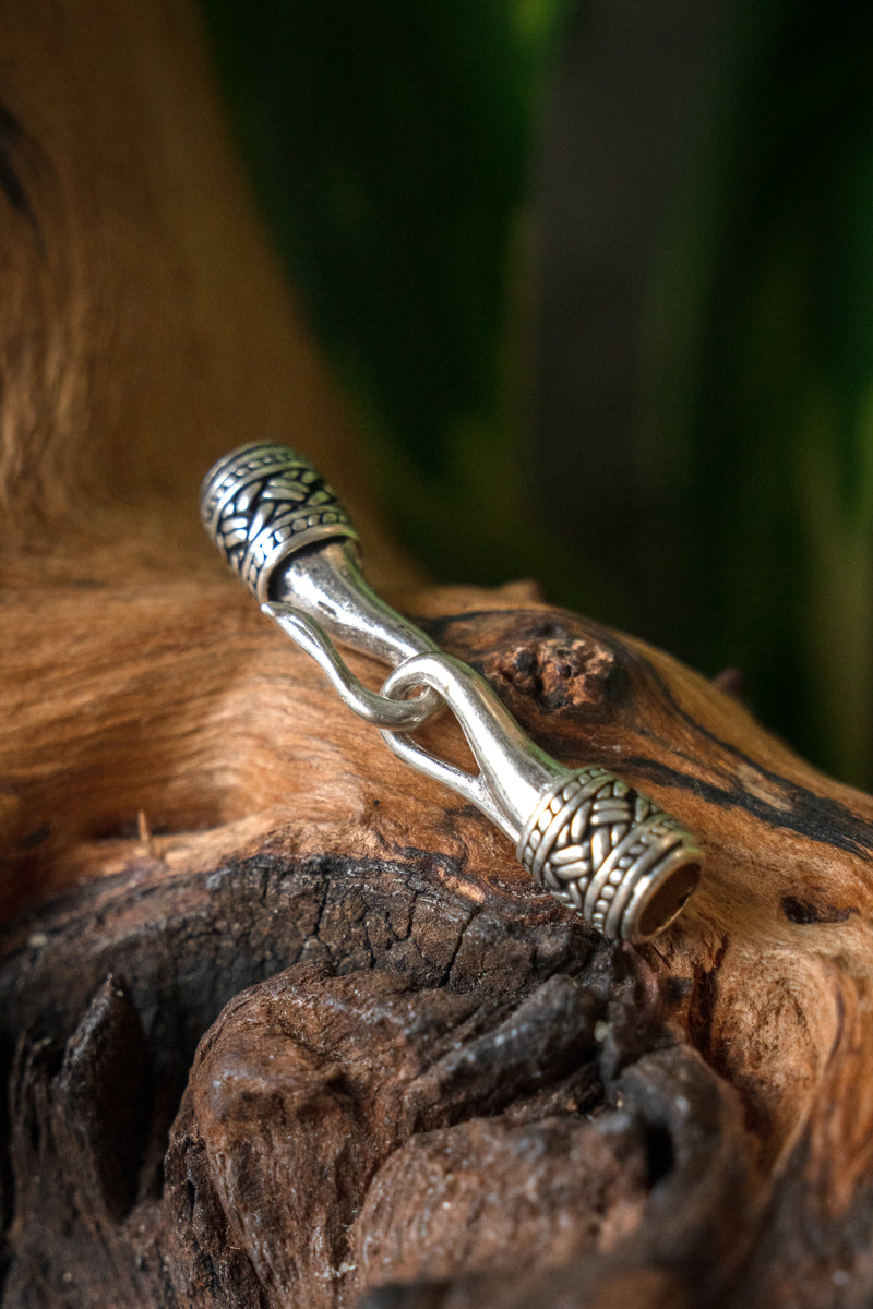 Viking kettingsluiting 3mm, verzilverd brons