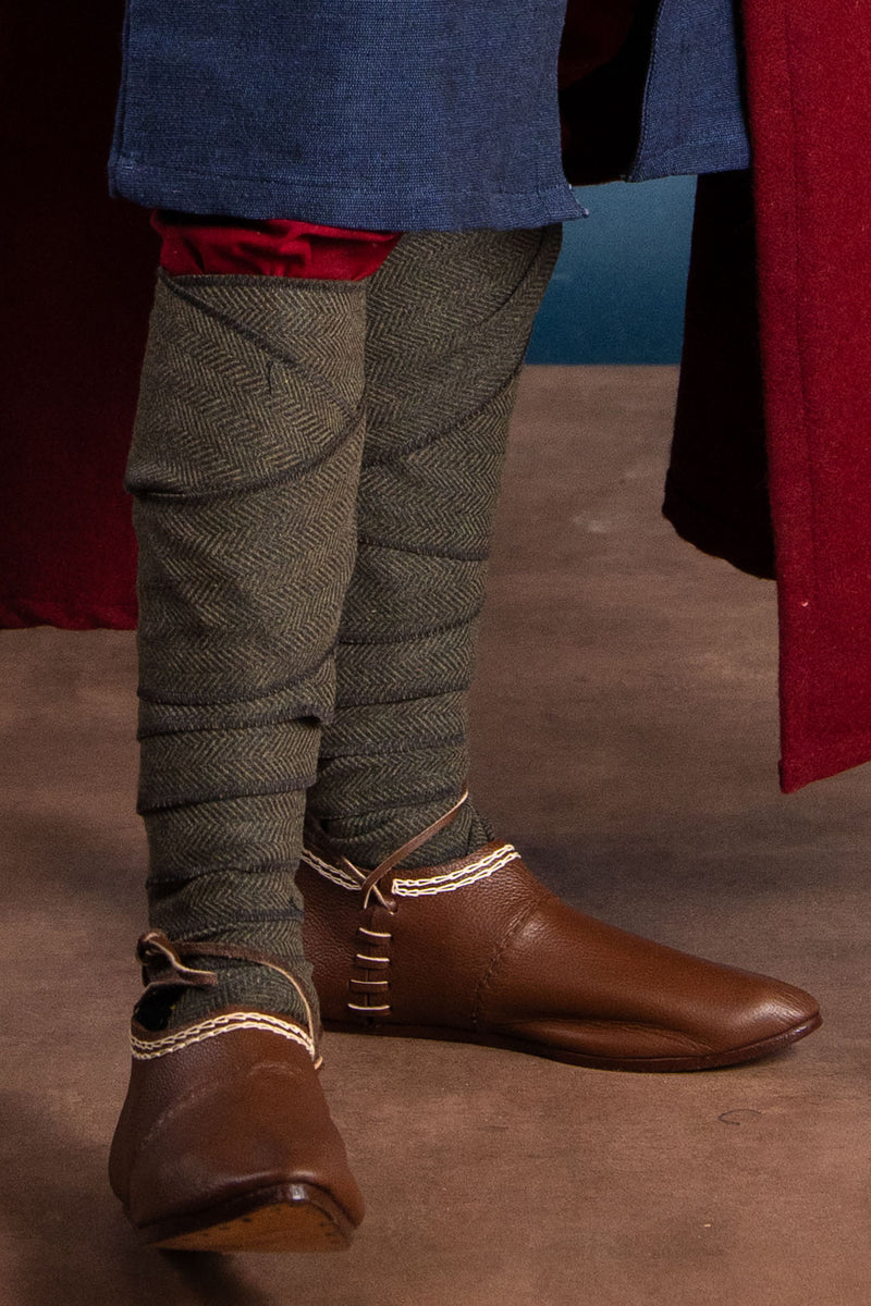 Leg wrappings Asgar, olive grey, wool mix
