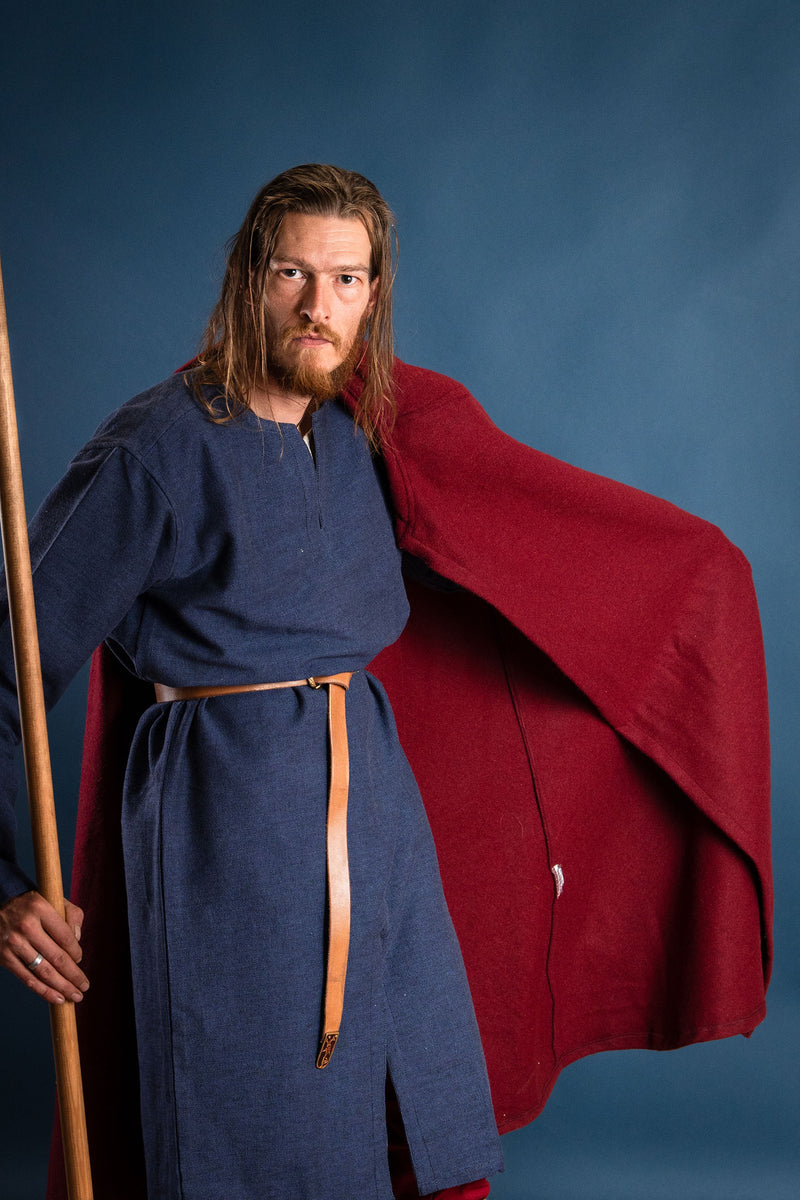 Medievale mantello Karen rosso, misto lana 
