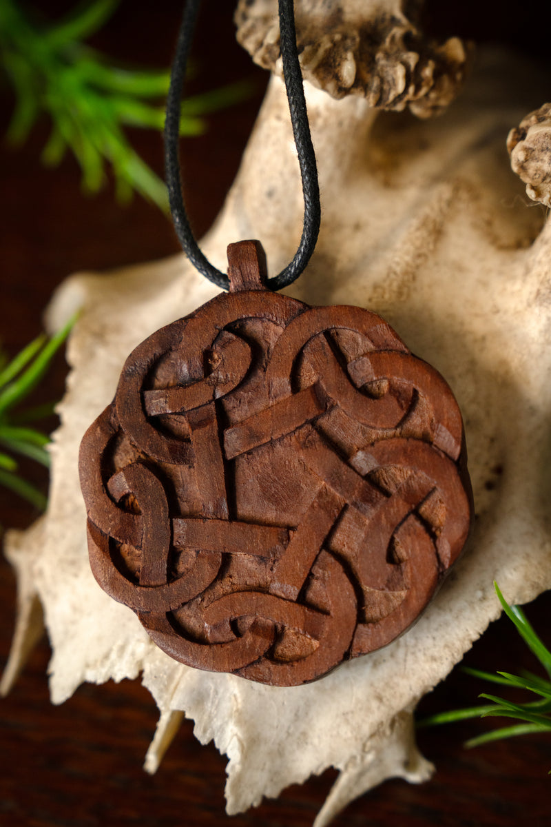 Celtic knot pendant, wood