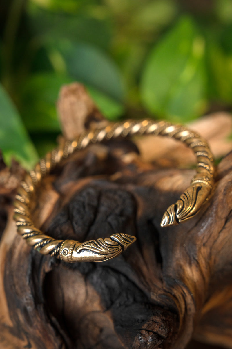 Viking bransoleta z krukiem, brązowy 