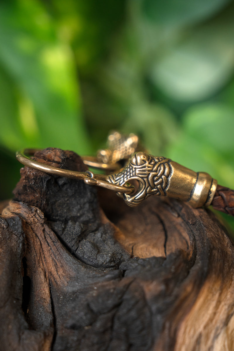 Viking ketting Oseberg, bruin, leer