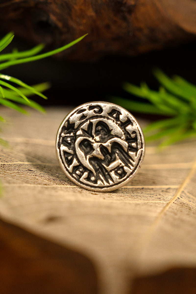 Middeleeuwse Engelse zegel, verzilverd brons