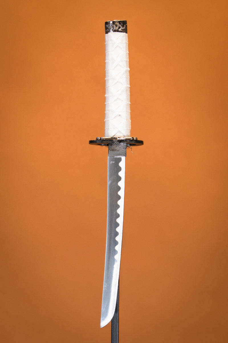 Drago bianco katana, wakizashi & tanto, semi-affilato 