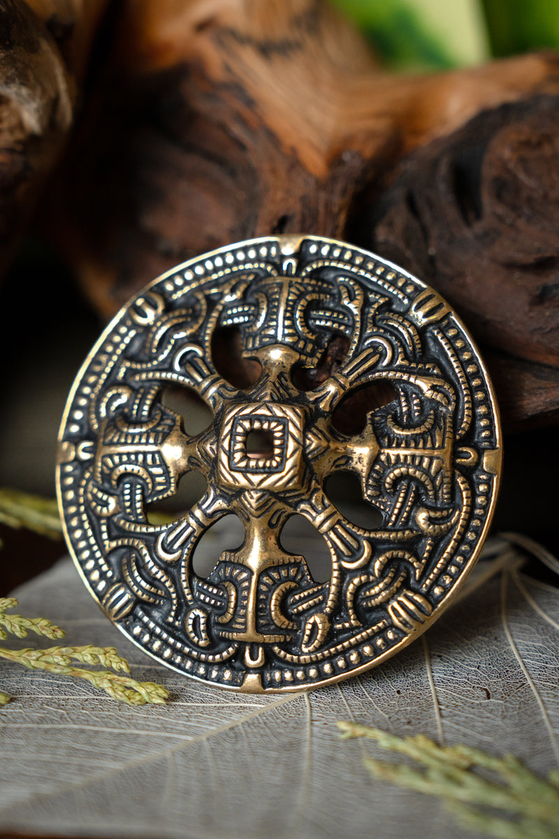 Viking schijffibula Borrestijl, brons