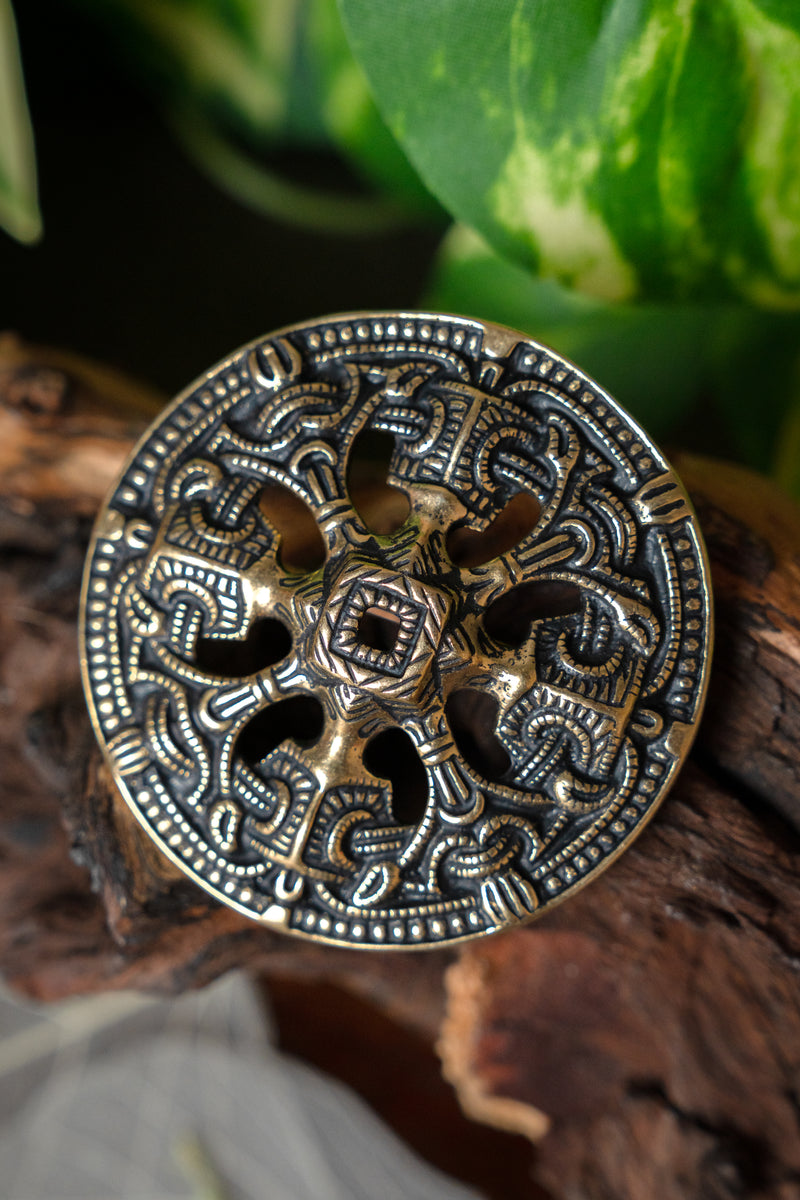Viking schijffibula Borrestijl, brons
