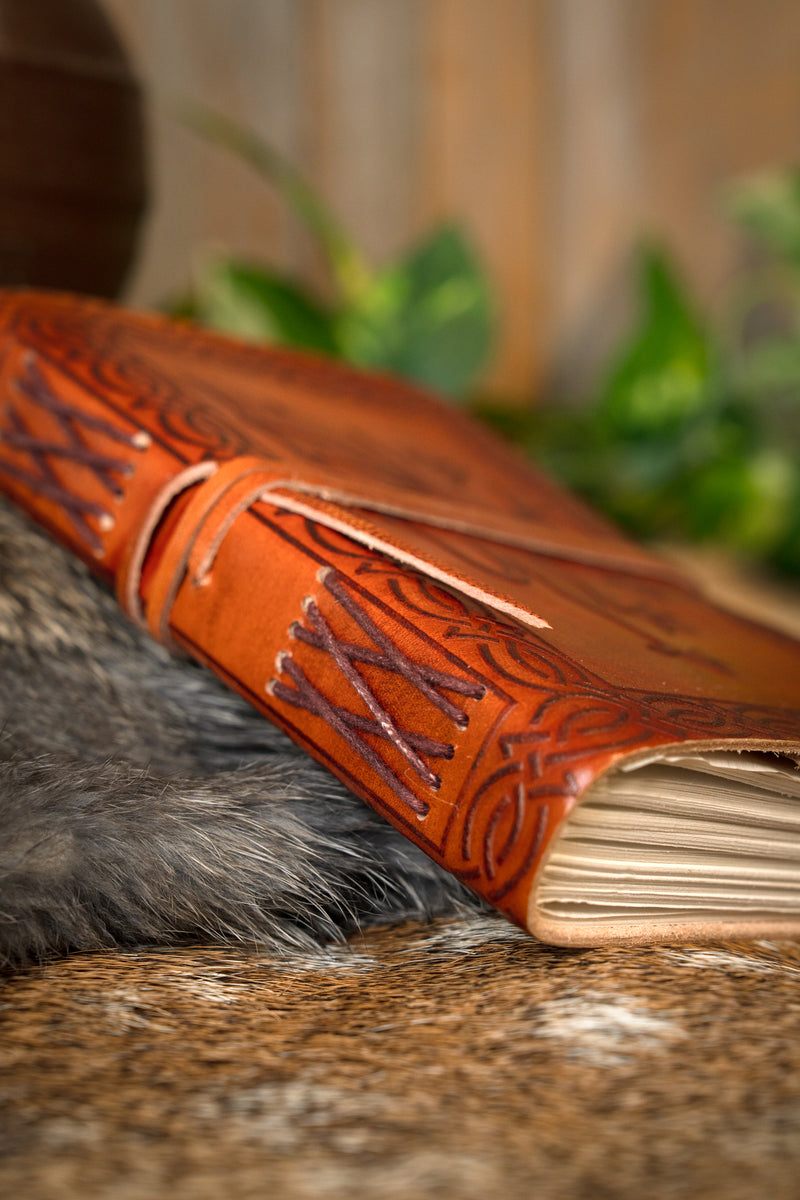 Leren boek met draak