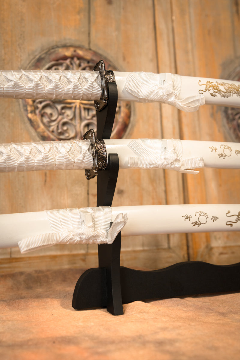Drago bianco katana, wakizashi & tanto, semi-affilato 