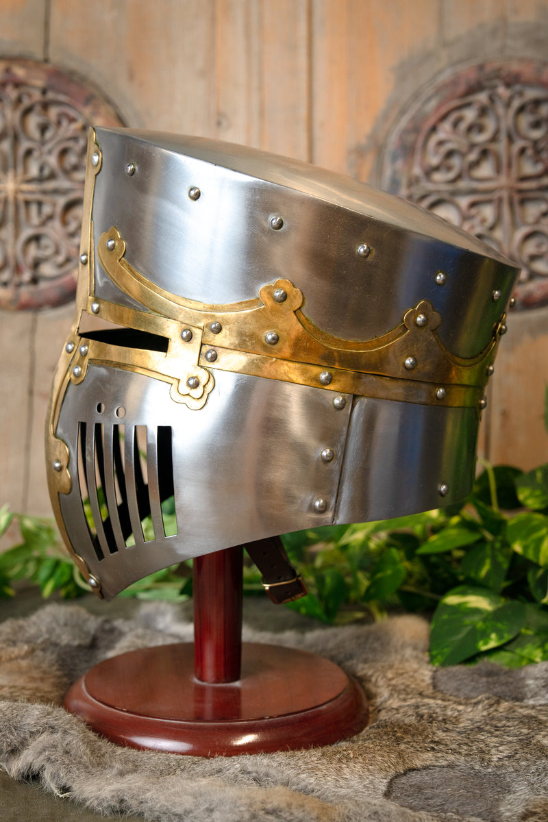 Middeleeuwse pothelm Westminster Psalter, 1-1.2 mm