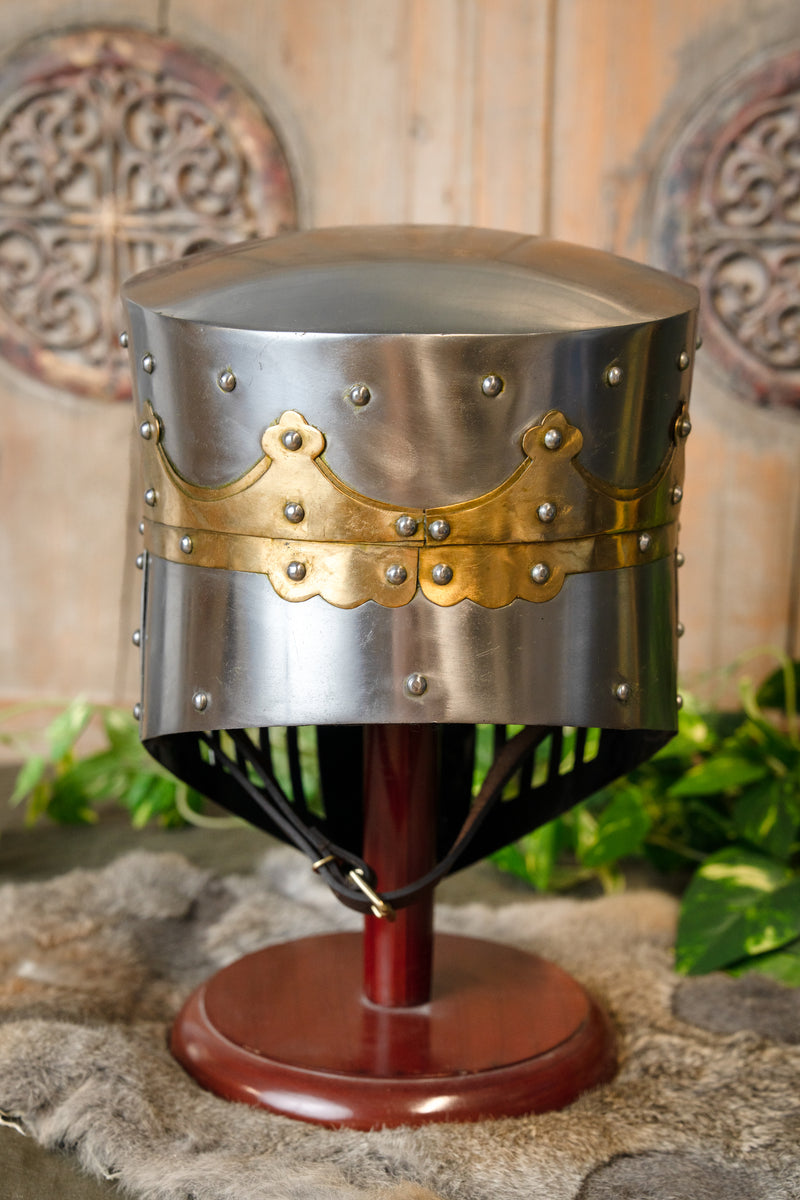 Middeleeuwse pothelm Westminster Psalter, 1-1.2 mm