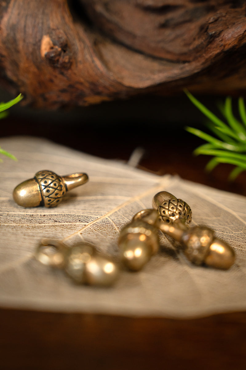 Bottoni a ghianda del XV secolo, set di cinque pezzi, bronzo 