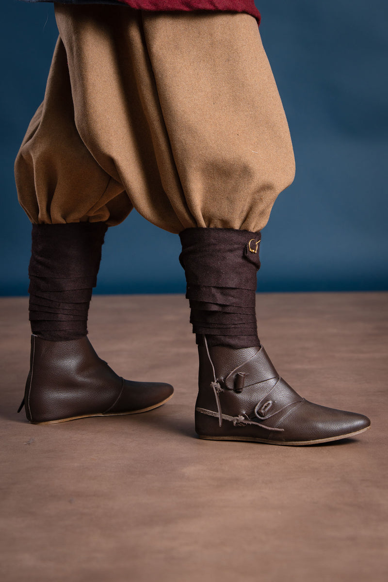 Benlindor Aki, brun, ullblandning 