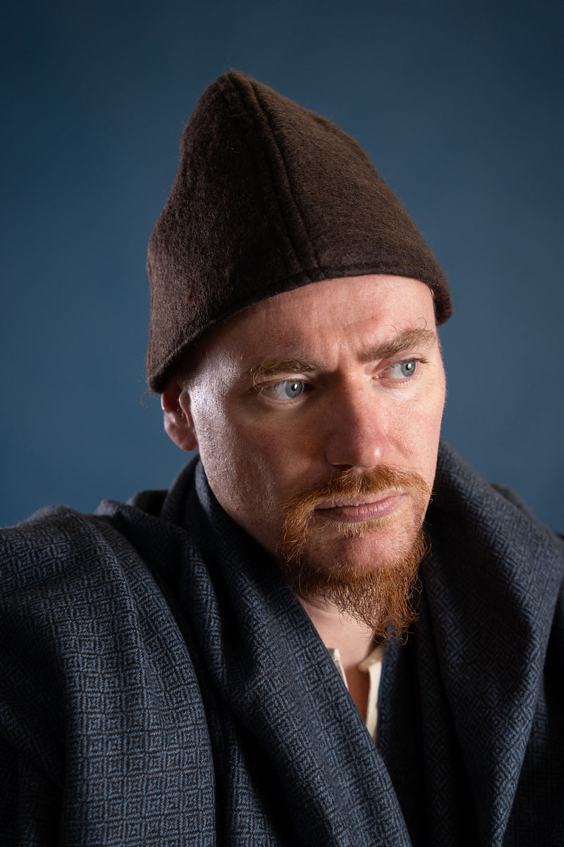 Viking kapje Ari, 100% wol, bruin