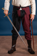 Mi-parti broek Gustav, Zwart/Rood