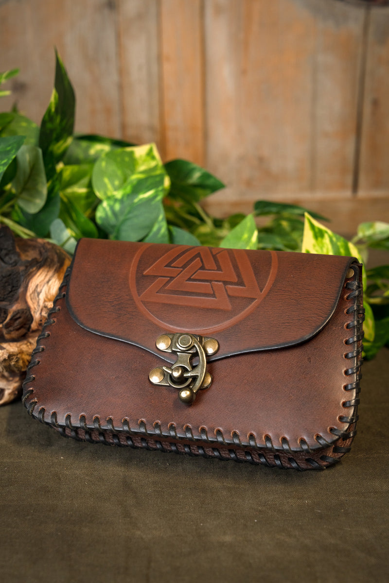 Viking sac avec Valknut, brun 
