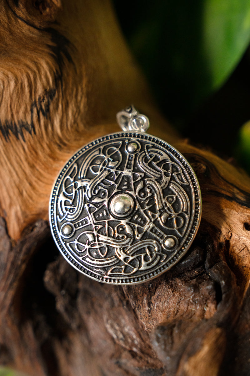 Oseberg Viking amulet, silvered bronze