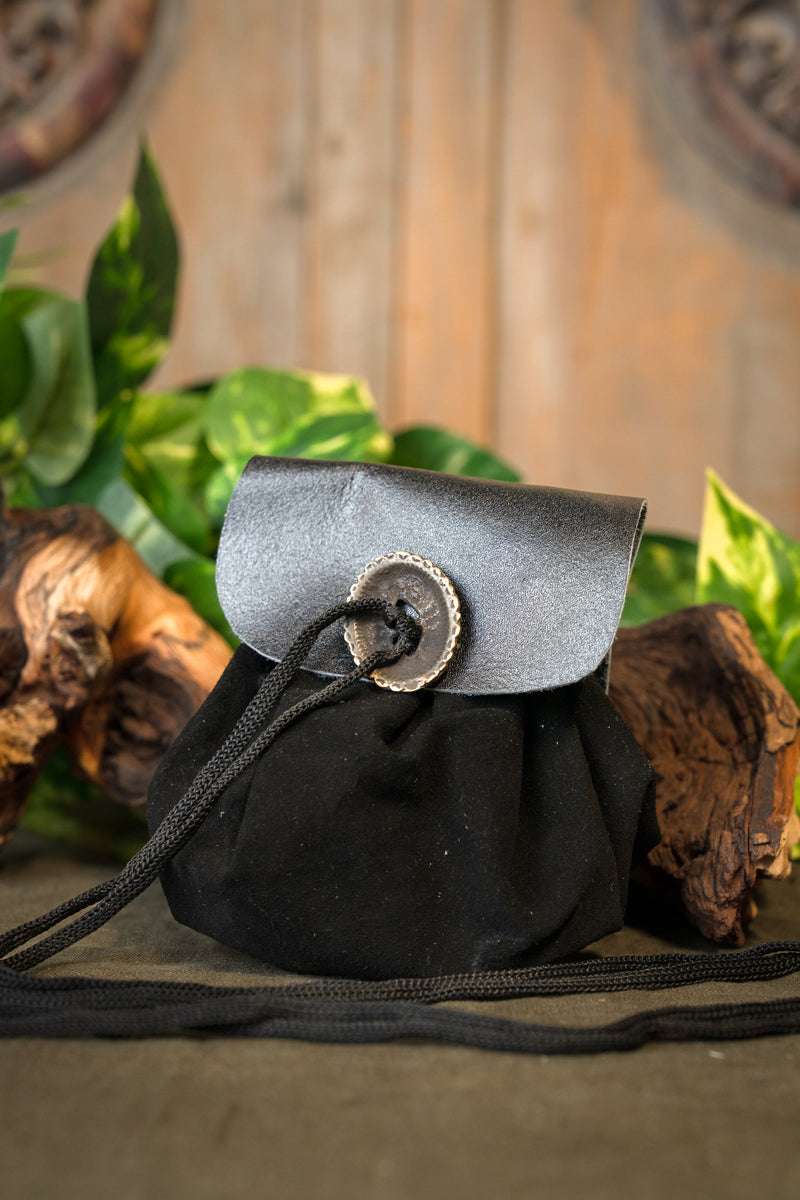 Middeleeuwse geldbeurs zwart