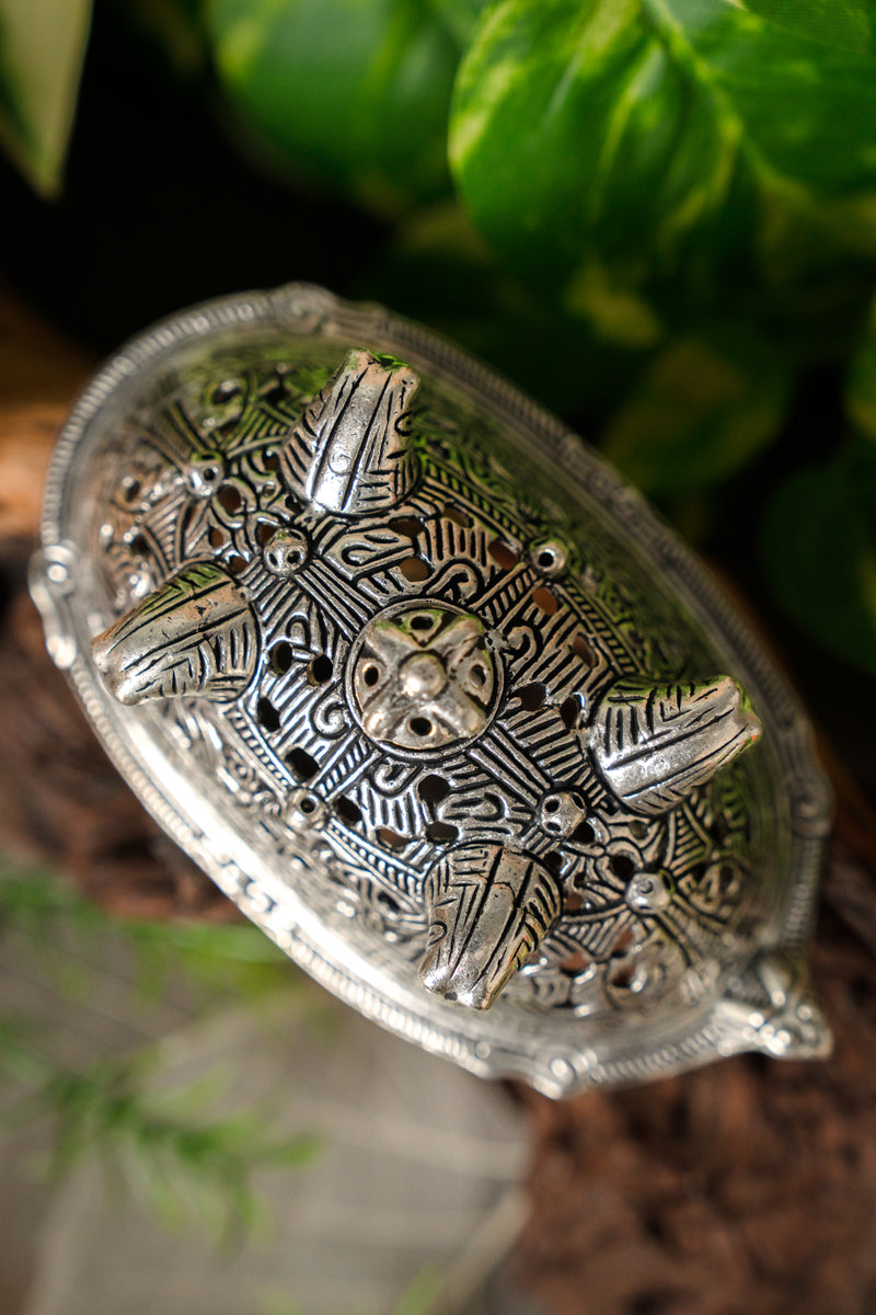 Viking schildpad broche Birka, graf 860, verzilverd, prijs per stuk