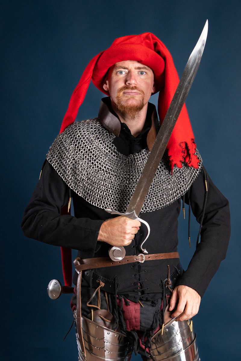 Chaperon Jan van Eyck, röd, ull 